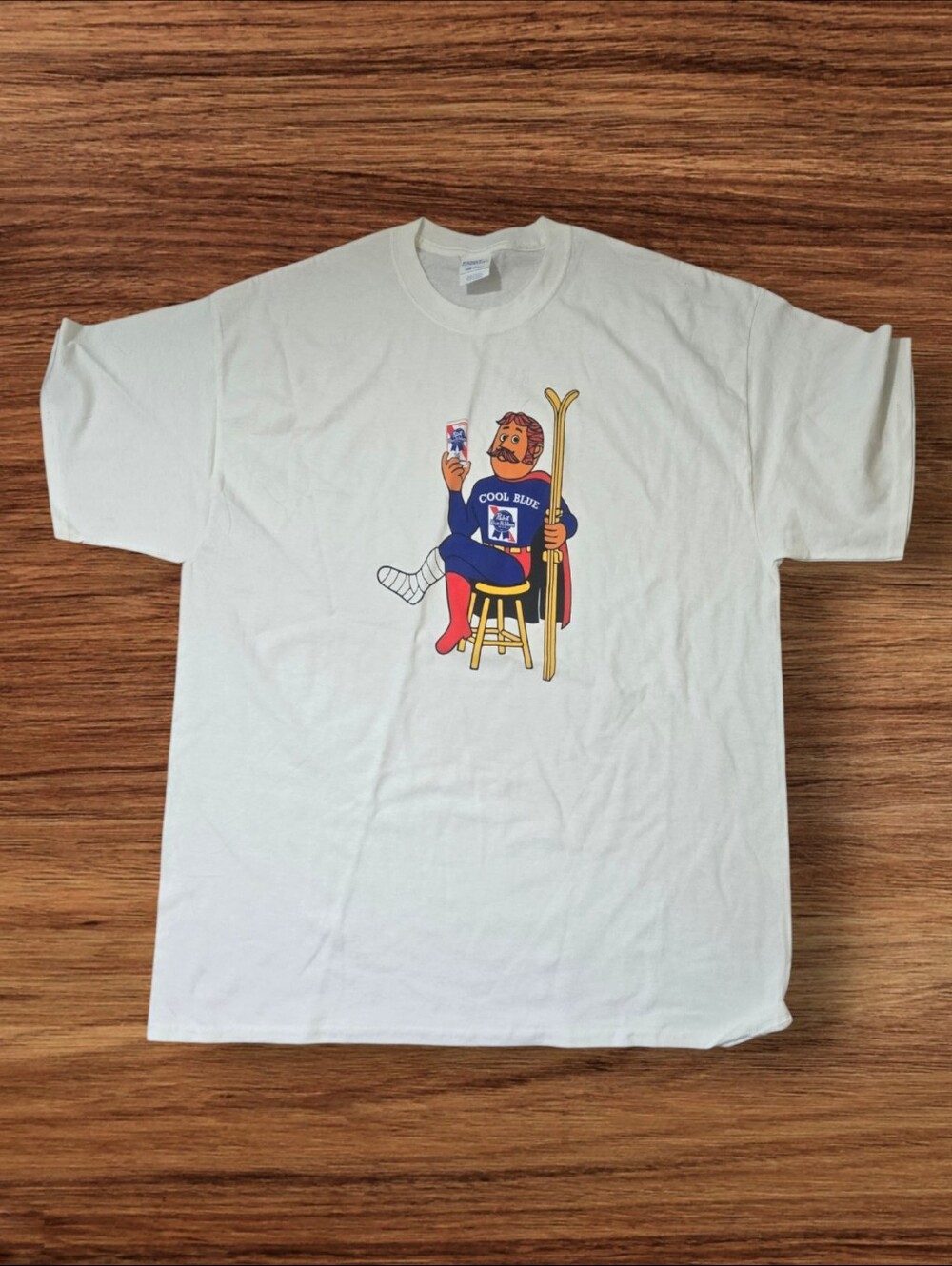 Port & Co. Pabst Blue Ribbon Retro White Graphic Tee Shirt